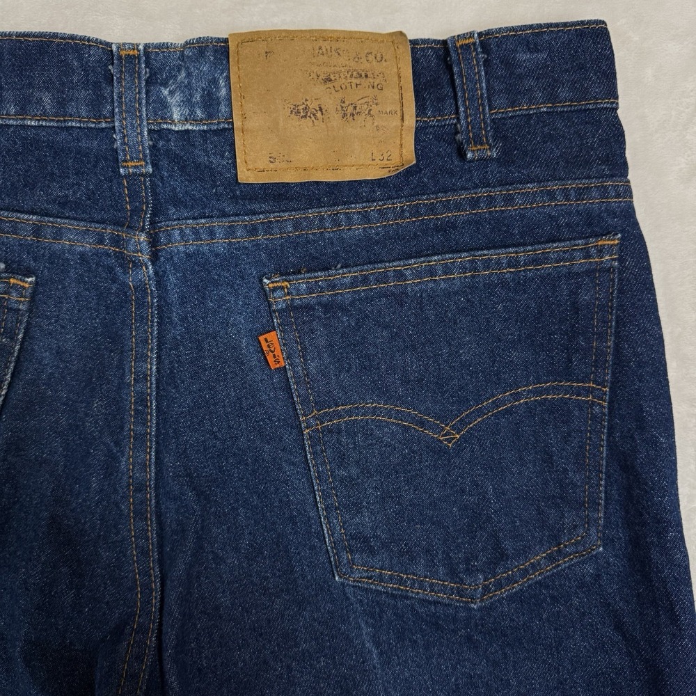 Vintage Levi's Orange Tab 505 Jeans Tag 36x32 Size 34 Dark Raw Rigid Denim USA - Picture 5 of 16